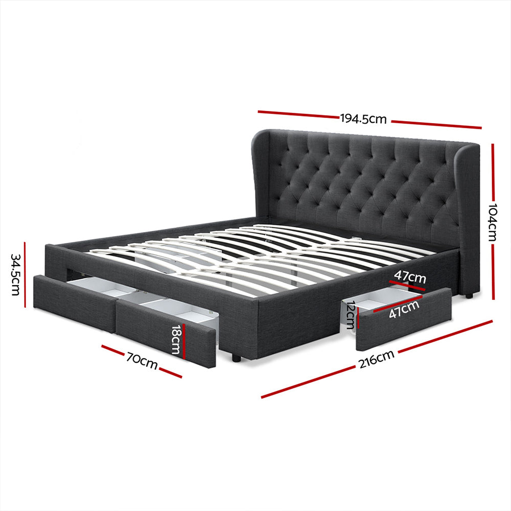 HUDSON BED FRAME - CHARCOAL