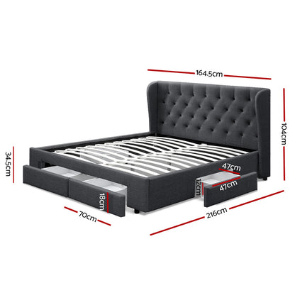 HUDSON BED FRAME - CHARCOAL