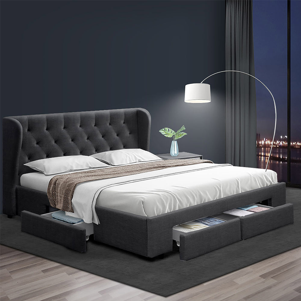 HUDSON BED FRAME - CHARCOAL