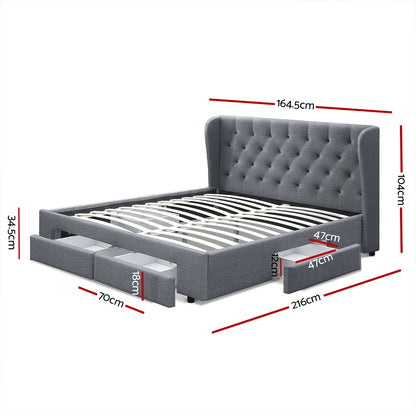 HUDSON BED FRAME - GREY