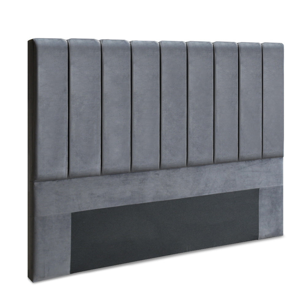 Kobe Grey Velvet Bed Headboard - King