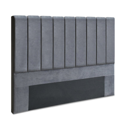 Kobe Grey Velvet Bed Headboard - King
