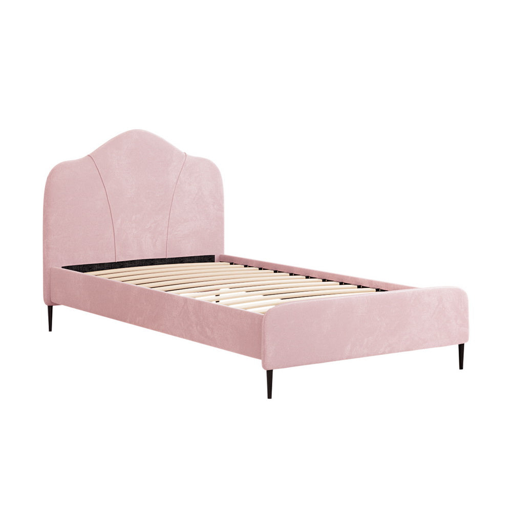 LUMA VELVET BED FRAME - PINK