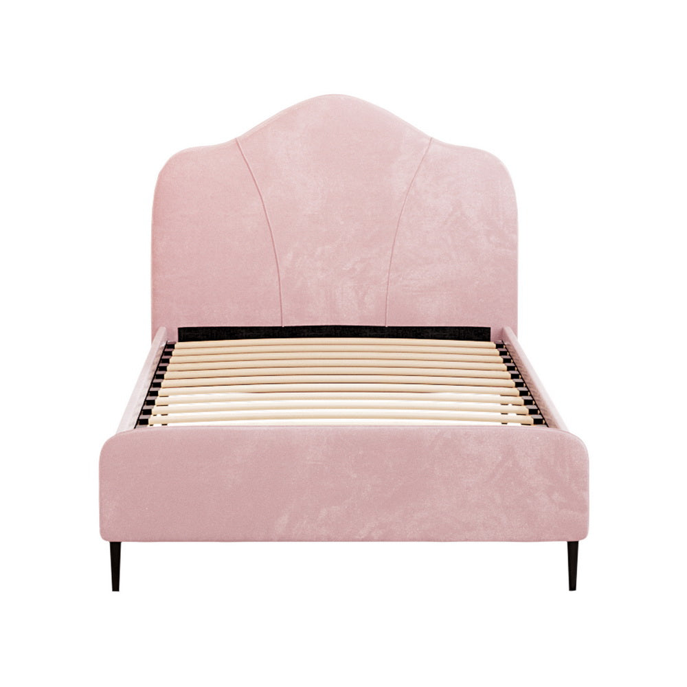 LUMA VELVET BED FRAME - PINK