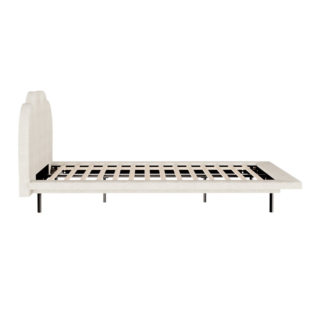 HUXLEY BOUCLE BED FRAME - CREAM