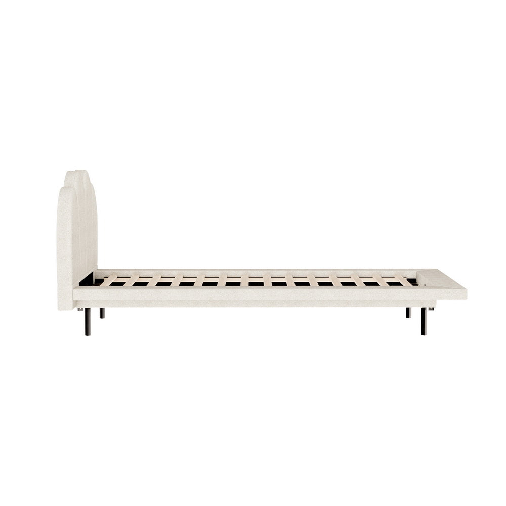 HUXLEY BOUCLE BED FRAME - CREAM