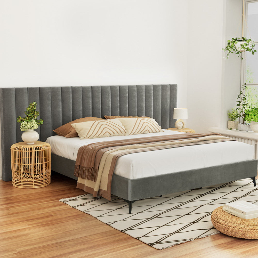 KIKI BED FRAME - VELVET GREY