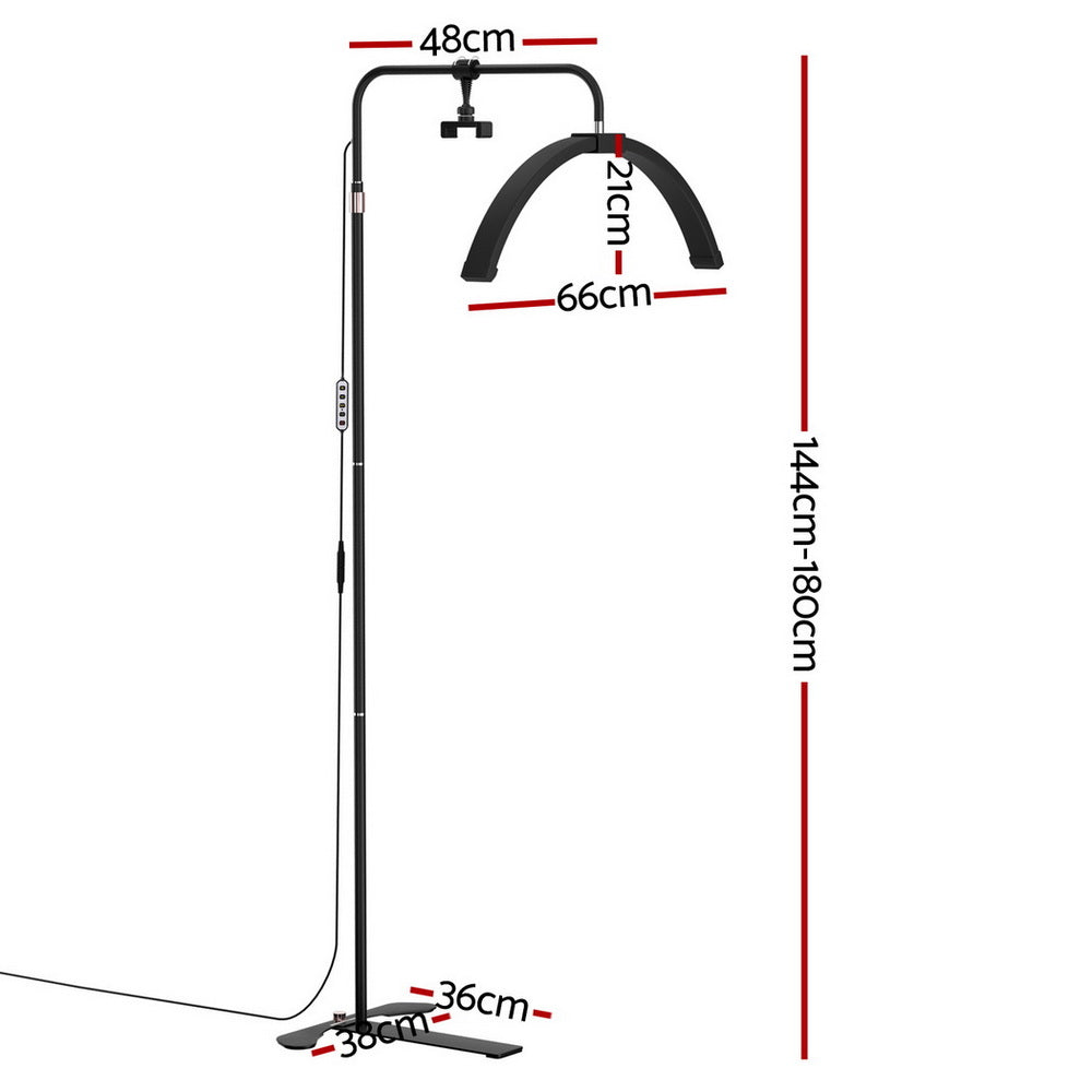 LED Beauty Light Half Moon Light for Salon Spa Studio - Black