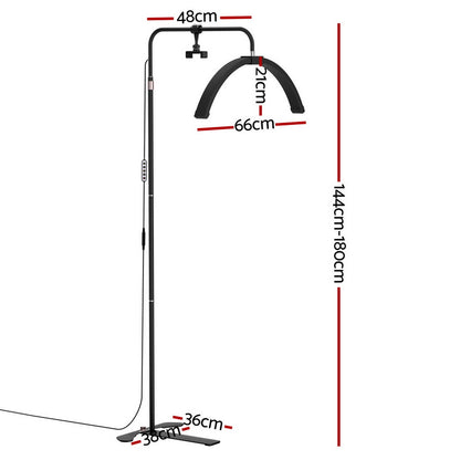 LED Beauty Light Half Moon Light for Salon Spa Studio - Black