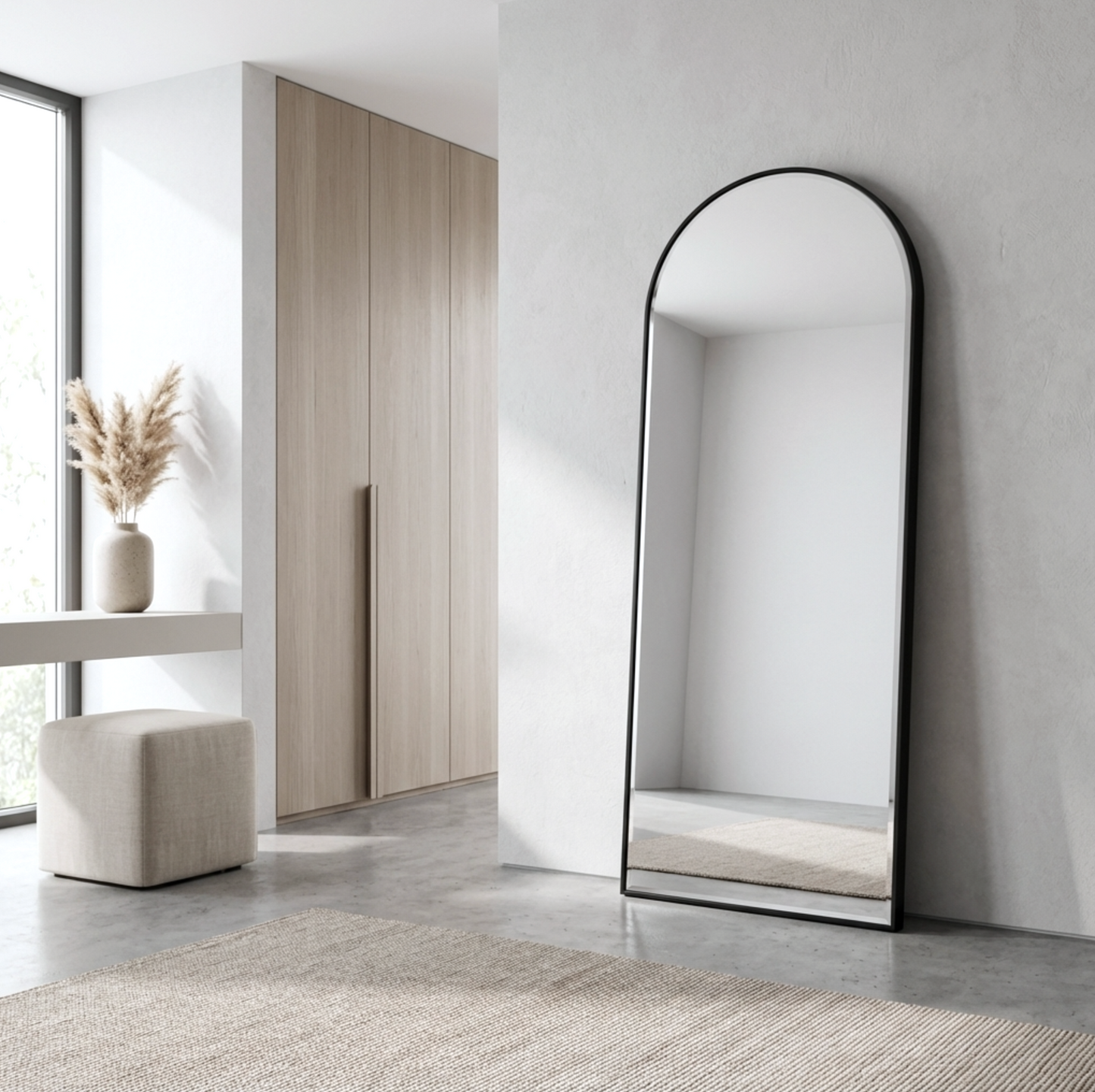 Halo Arched Floor Length Mirror – Black | Signature Series