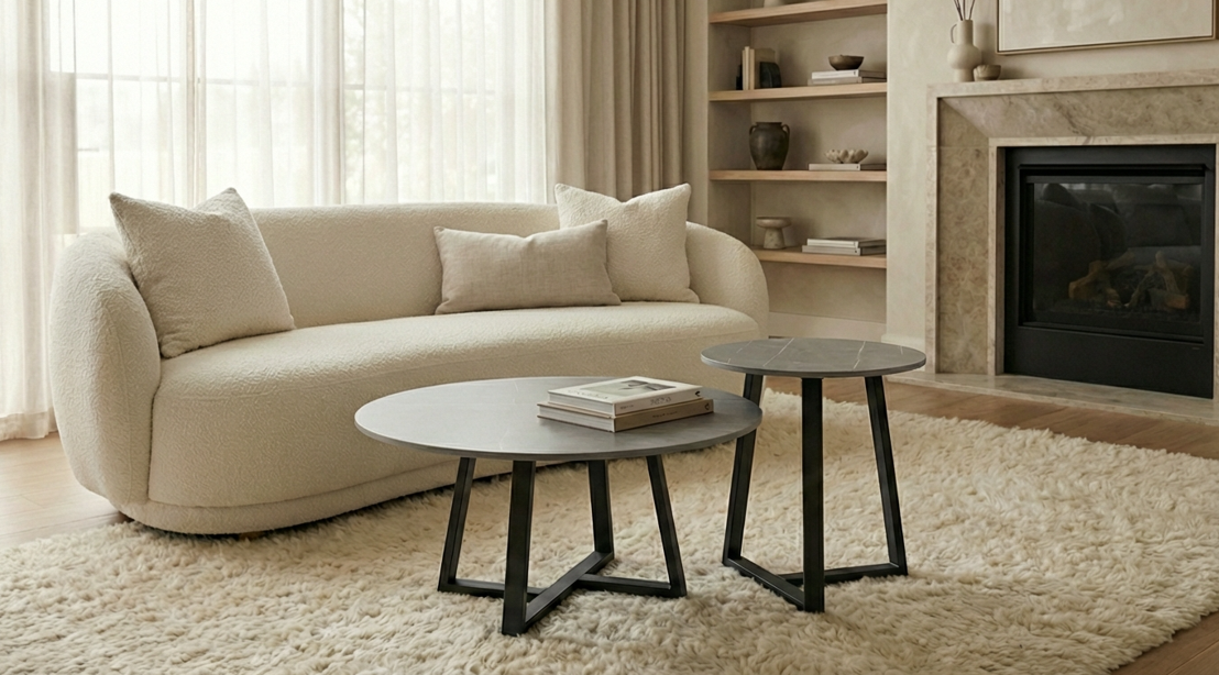 Broadway Two Tier Coffee Table Set - Grey Stone – premium furniture by Interior Ave