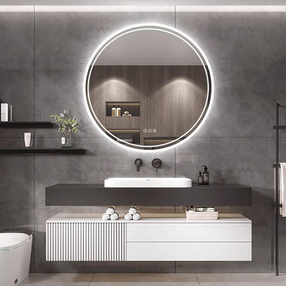 90cm Round Frameless LED Bathroom Mirror – LED illuminated bathroom mirror by Interior Ave