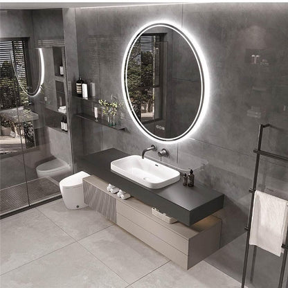 90cm Round Frameless LED Bathroom Mirror – LED illuminated bathroom mirror by Interior Ave