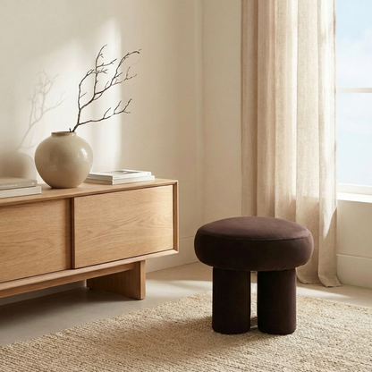 Bentley Velvet Ottoman – Espresso