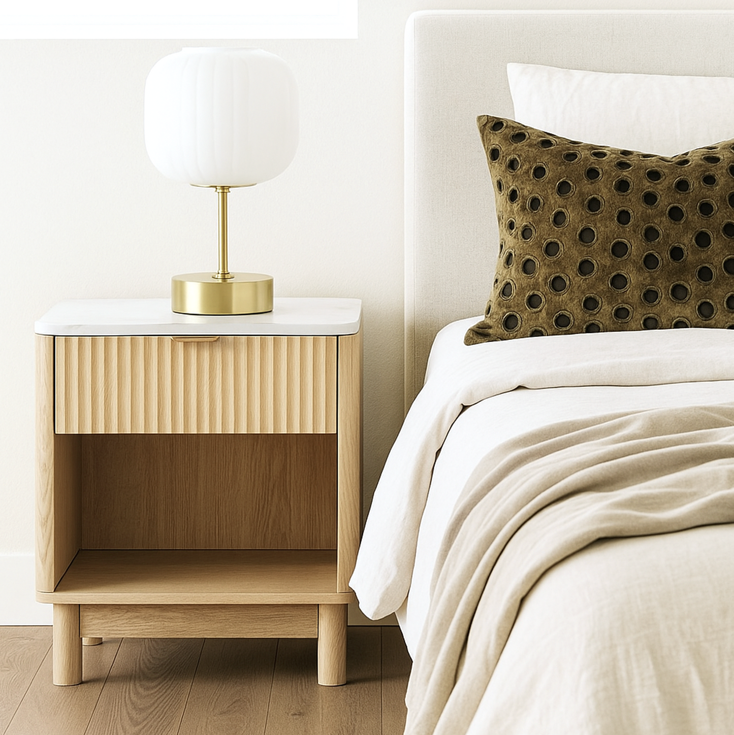 Blanc Bedside Table - Natural