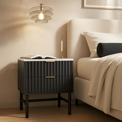 Blanc Bedside Table - Furniture hire