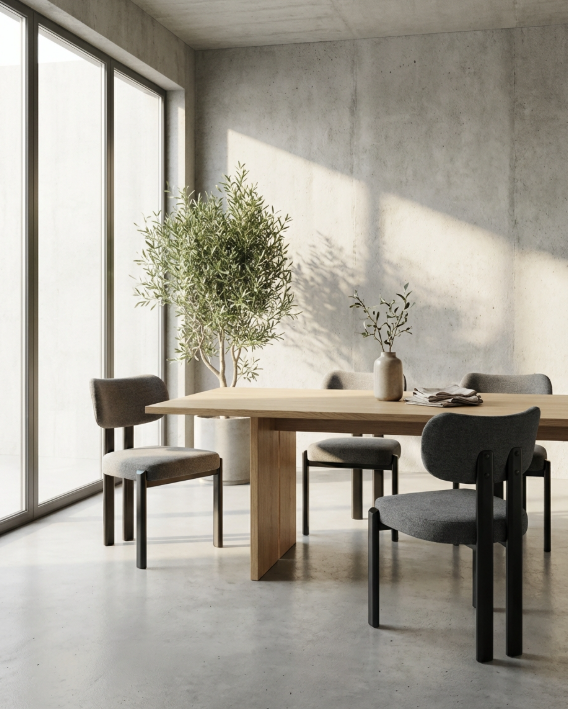 Cali Fabric Dining Chair - Charcoal | Stylish Dining Chair by Interior Ave