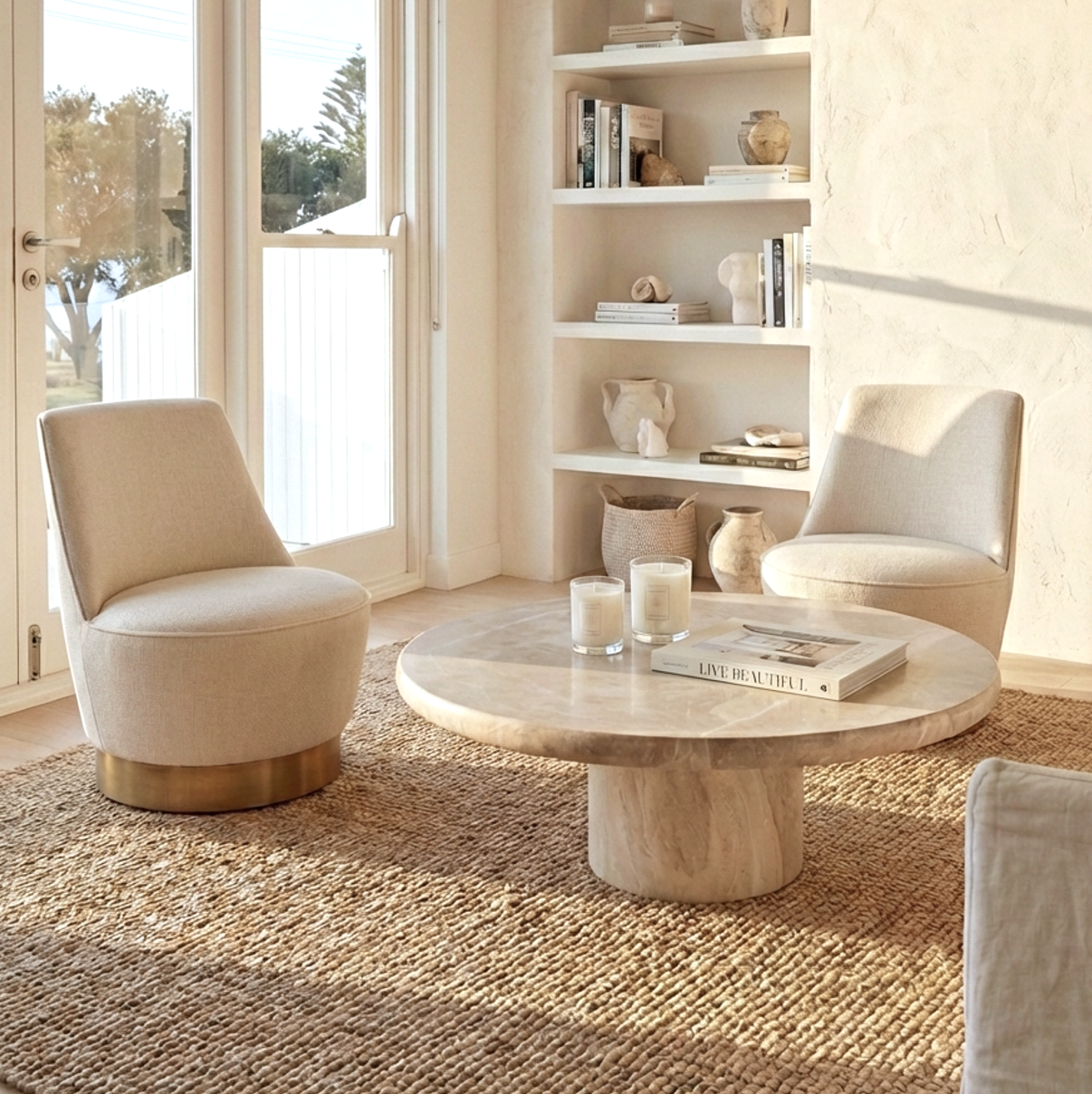 Chateau Swivel Accent Chair - Vanilla Oat