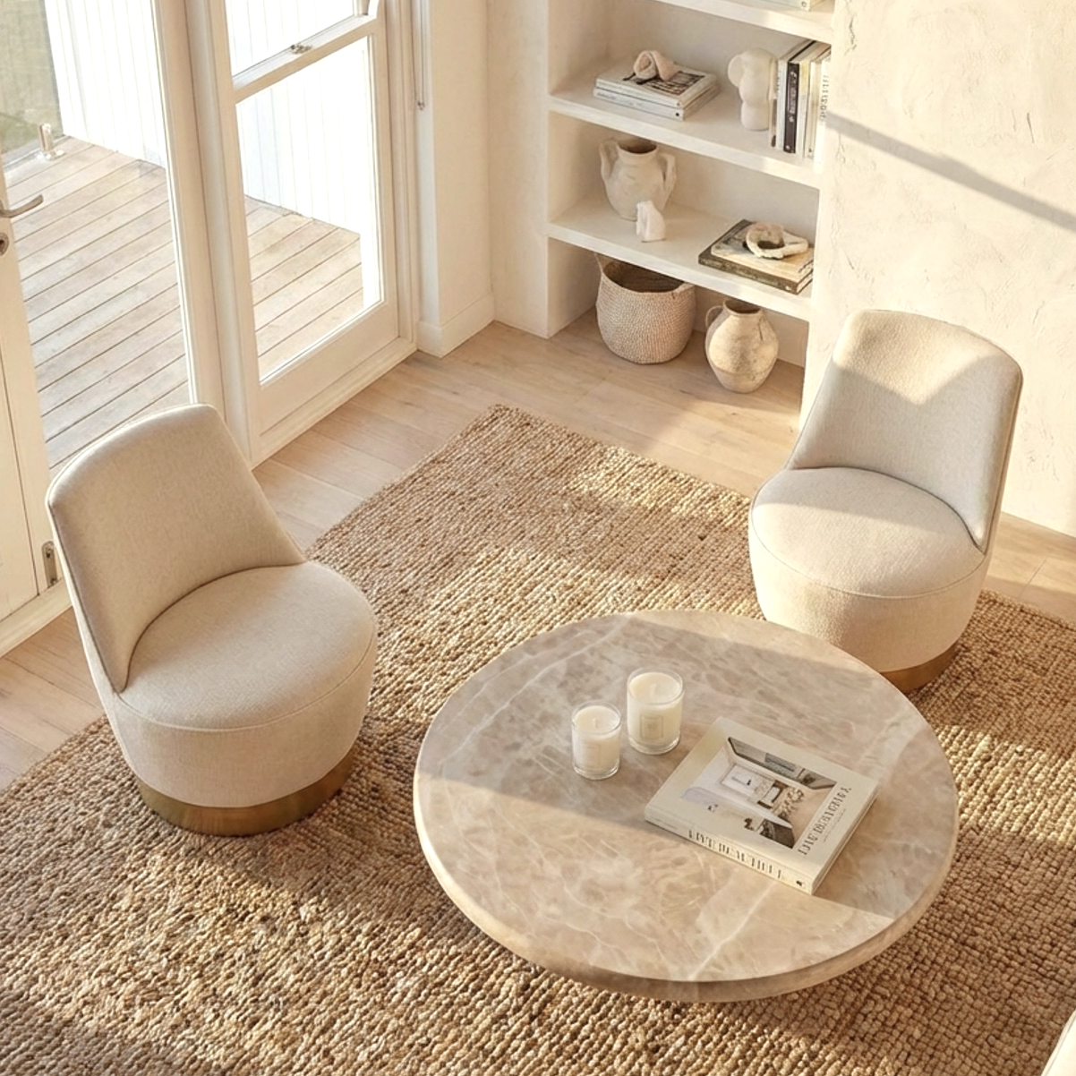 Chateau Swivel Accent Chair - Vanilla Oat