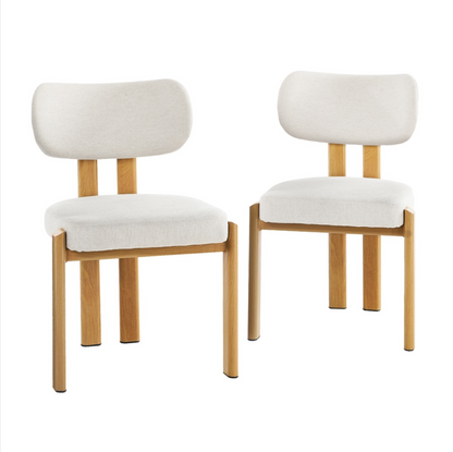 Cali Fabric Dining Chair - Beige - Set of Two