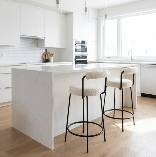 Calipo Sheepskin Bar Stool - White