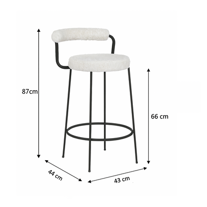 Calipo Sheepskin Bar Stool - White