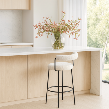 Calipo Sheepskin Bar Stool - White