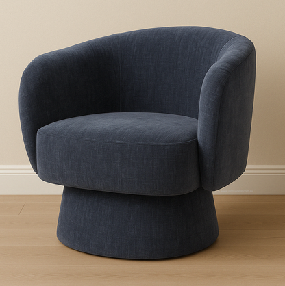 Celene Swivel Armchair – Denim Chenille – modern armchair by Interior Ave
