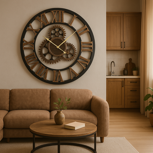 Large Industrial Steampunk Wall Clock - 80cm – premium furniture by Interior Ave