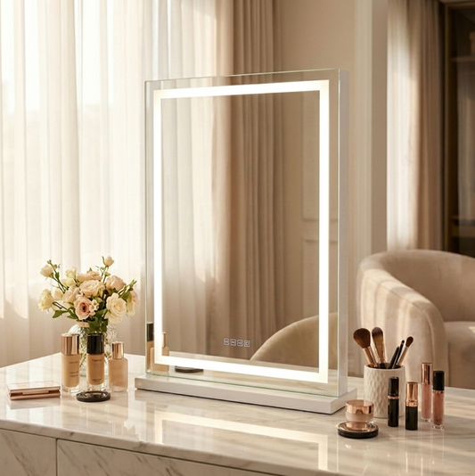 Crystal Tower Vanity Makeup Mirror - Bluetooth - XL – Designer mirror by Interior Ave
