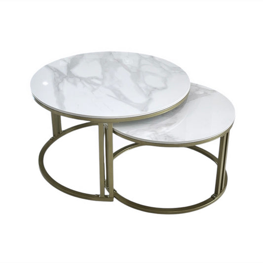 Gold Marble Nested Coffee Table Set