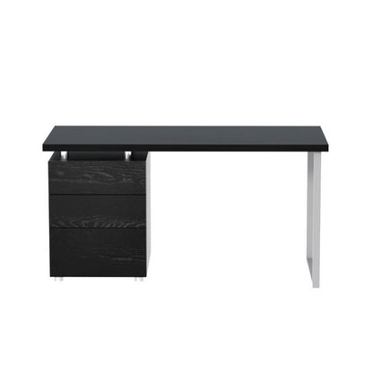 Studio Desk with Drawer Cabinet – Black (140cm)