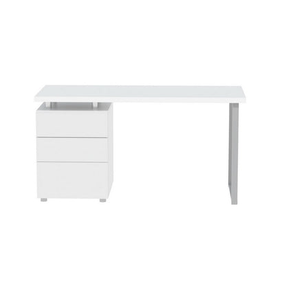Studio Desk with Drawer Cabinet – White (140cm)