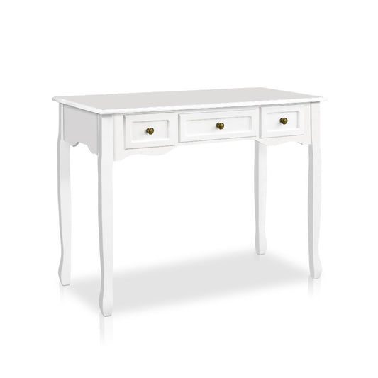 Celeste 3 Drawer Hamptons Hallway Desk - White