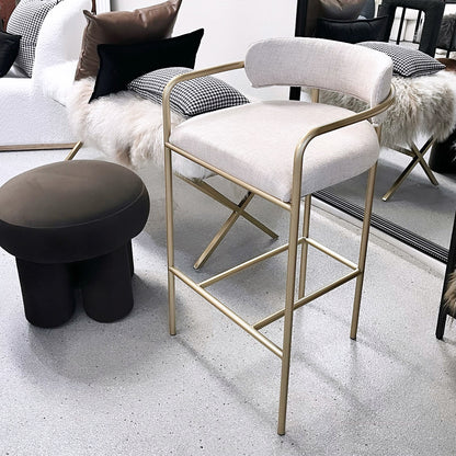Allegra Linen Bar Stool - Sand - premium furniture by Interior Ave