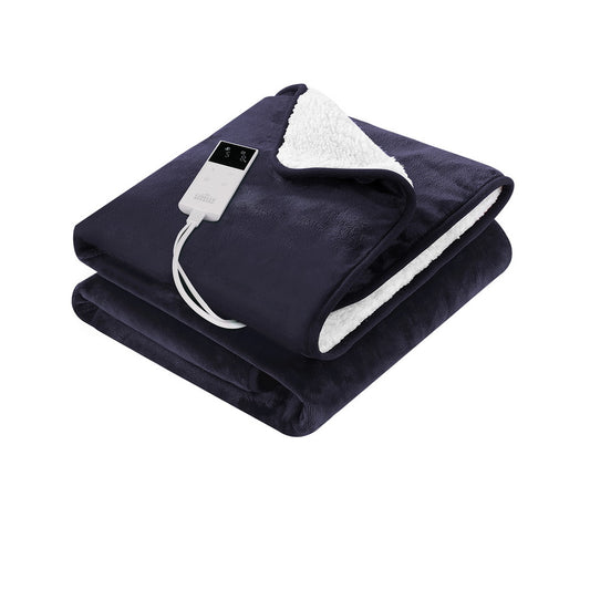 Giselle Electric Throw Rug Heated Blanket Fleece Charcoal – premium furniture by Interior Ave