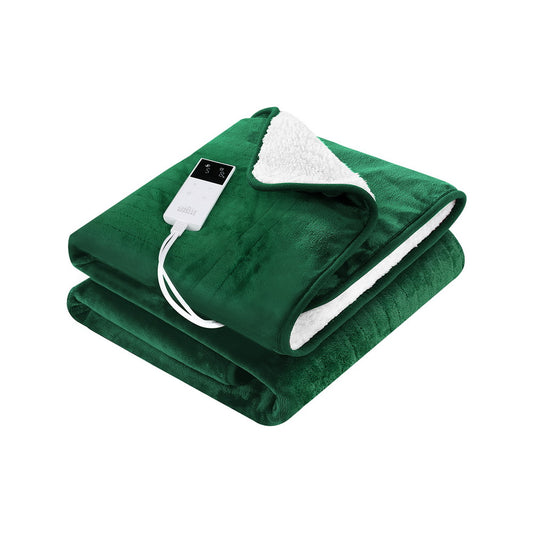Giselle Electric Throw Rug Heated Blanket Double Sided Green – premium furniture by Interior Ave