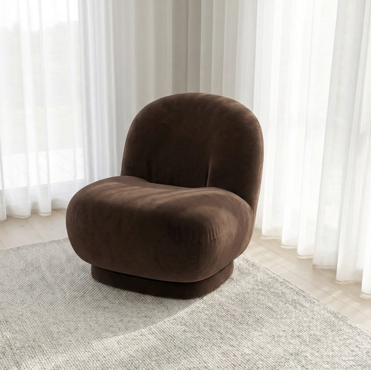 Cloud Swivel Occasional Chair - Espresso