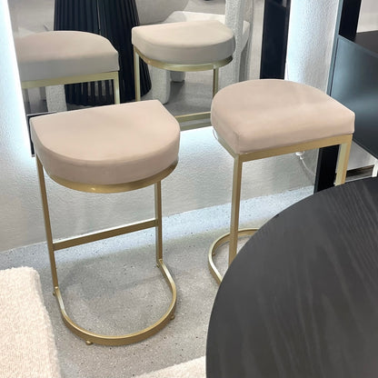 Royale Bar Stool - Light Taupe Velvet