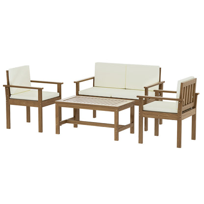 Sun Downer 4-Piece Outdoor Sofa Set Wooden Couch Lounge Setting