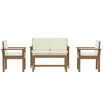 Sun Downer 4-Piece Outdoor Sofa Set Wooden Couch Lounge Setting