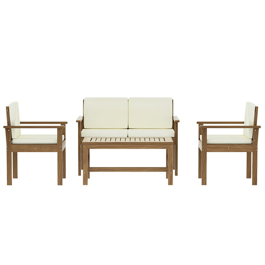 Sun Downer 4-Piece Outdoor Sofa Set Wooden Couch Lounge Setting
