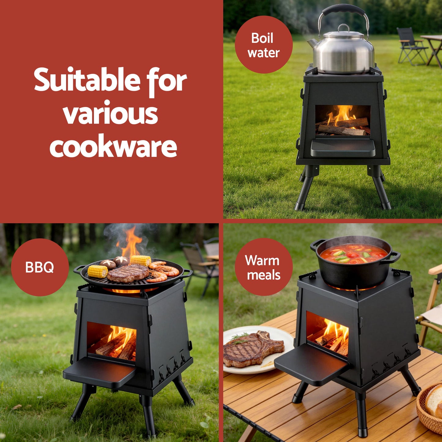 Portable Fire Pit BBQ Stove