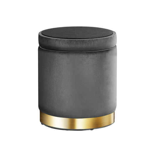Gia Velvet Storage Ottoman – Charcoal Grey Tufted Footstool with Storage – modern ottoman or footstool by Interior Ave