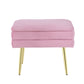 LILLY VELVET STORAGE OTTOMAN - PINK