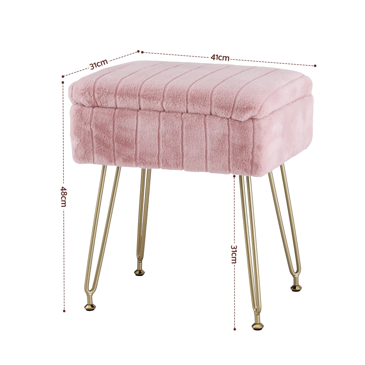 Luna Vanity Storage Stool - Pink