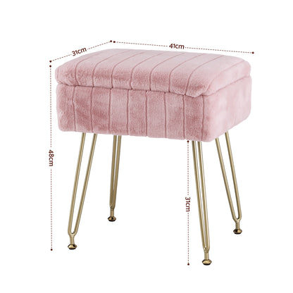 Luna Vanity Storage Stool - Pink