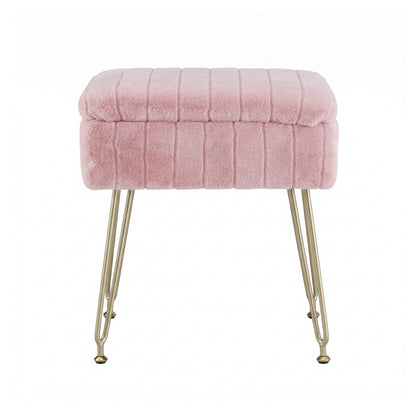 Luna Vanity Storage Stool - Pink