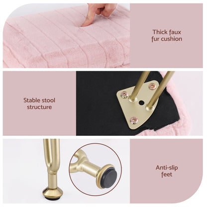 Luna Vanity Storage Stool - Pink