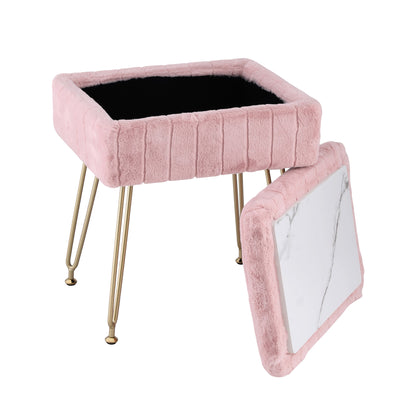 Luna Vanity Storage Stool - Pink